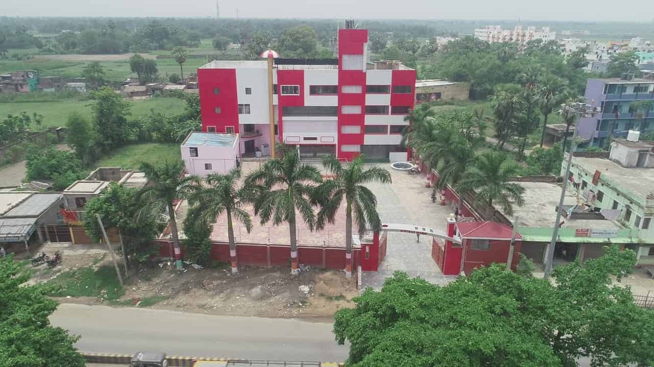 Aerial drone view of Hotel Myra International